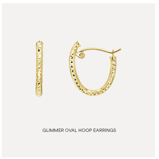 Glimmer Oval Hoop Earrings