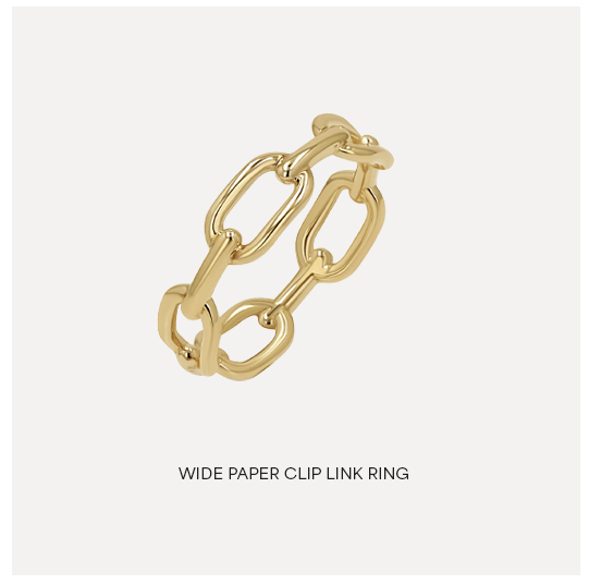 Wide Paper Clip Link Ring