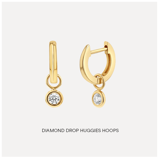 Diamond Drop Huggies Hoops