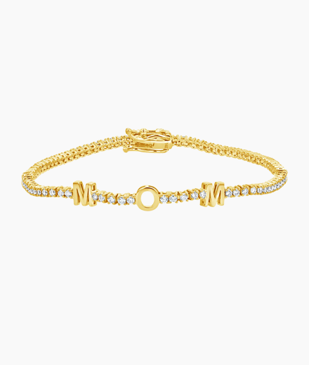 Signature Diamond Letter Tennis Bracelet