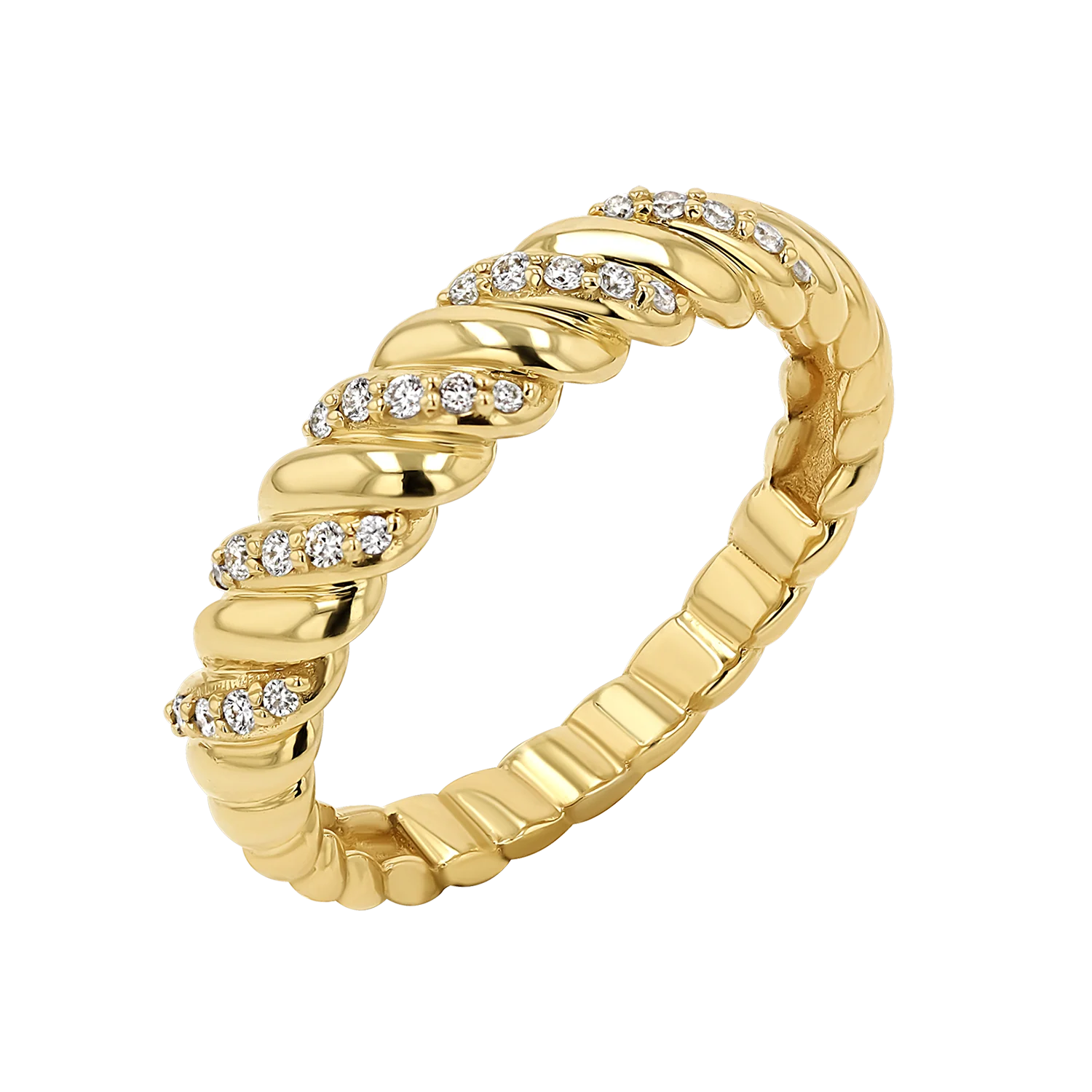 Image of Wide Diamond Twist Ring