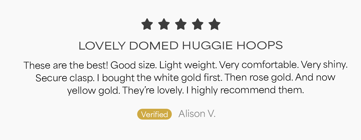 Domed Huggie Hoop Earrings