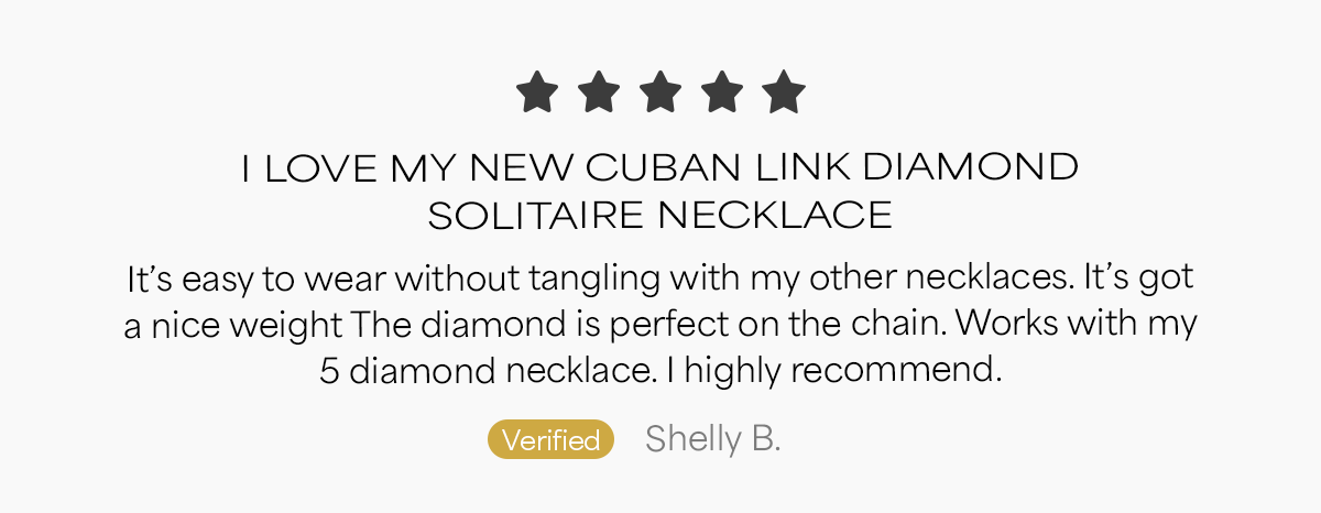 Cuban Link Diamond Solitaire Necklace