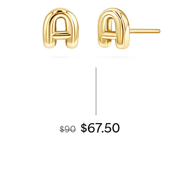 Mini Puff Letter Studs