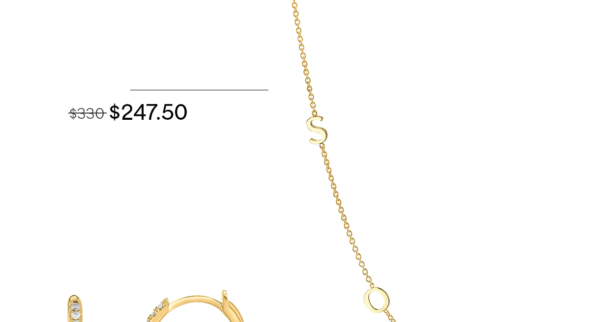 14K Gold Asymmetrical Multi Initial Necklace
