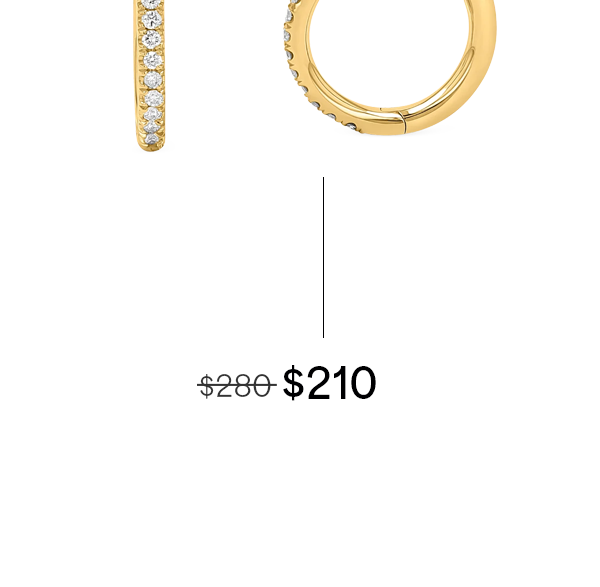 Diamond Huggie Hoop Earrings