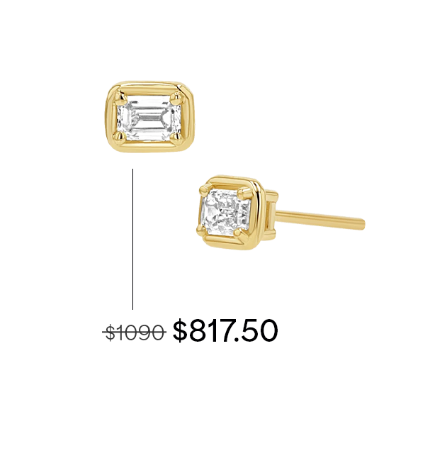 Emerald Diamond Stud Earrings