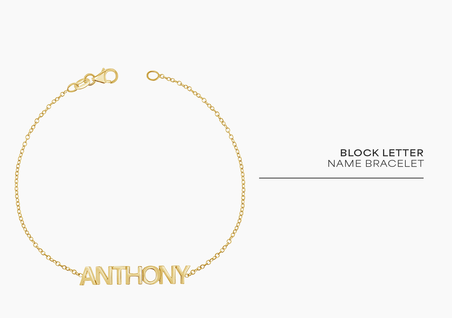 Block Letter Name Bracelet