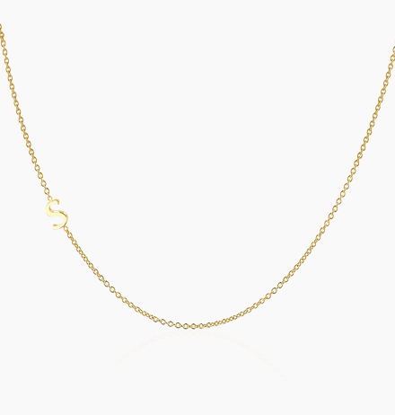 14K Gold Asymmetrical Initial Necklace