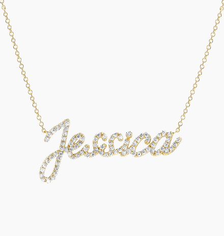 Diamond Custom Script Name Necklace