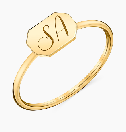 Engravable Initial Tag Ring