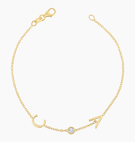 Diamond Bezel Multi Initial Bracelet