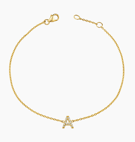 Diamond Pave Letter Bracelet