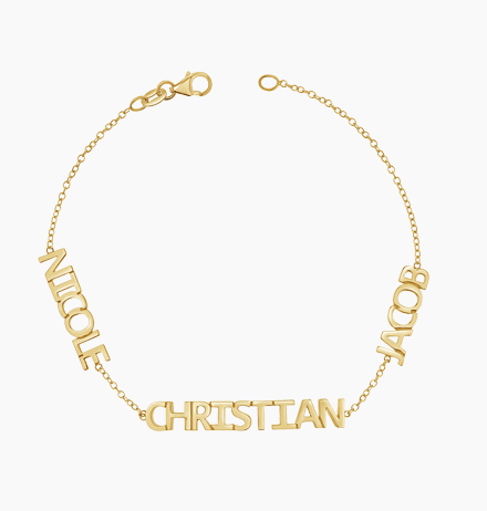 Multi Block Letter Name Bracelet