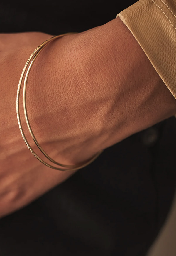 Diamond Cut Wire Bangle