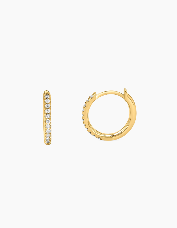 Diamond Huggie Hoop Earrings