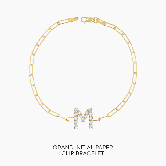 Grand Initial Paper Clip Bracelet
