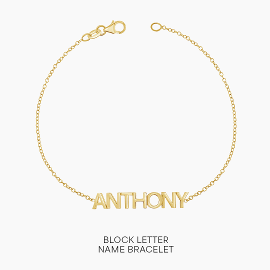 Block Letter Name Bracelet