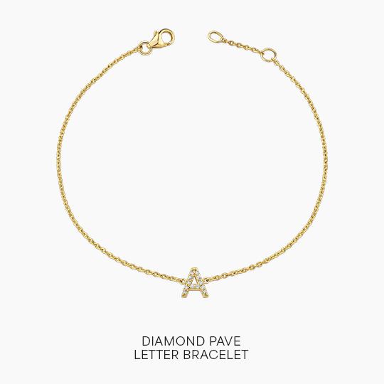 Diamond Pave Letter Bracelet
