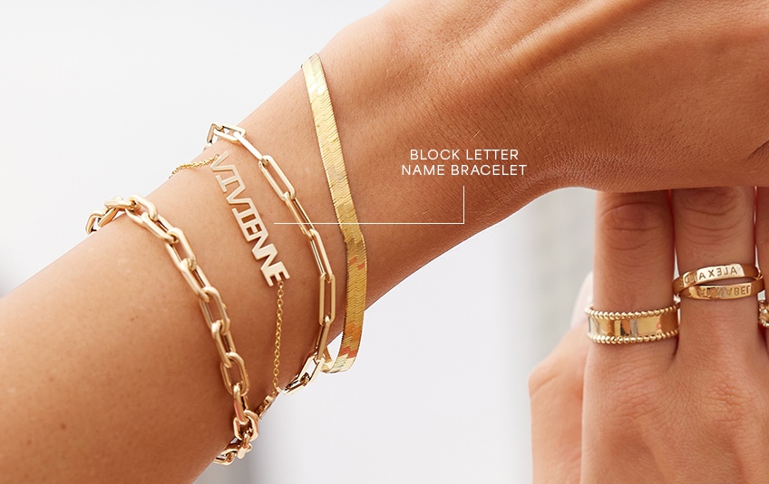 Block Letter Name Bracelet