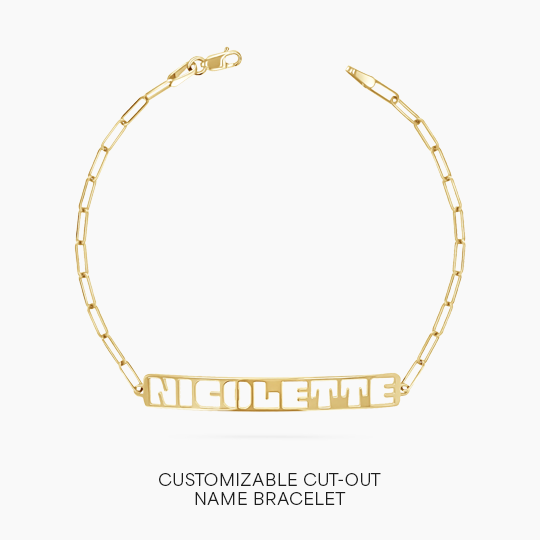 Customizable Cut-Out Name Bracelet