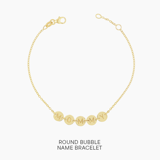 Round Bubble Name Bracelet
