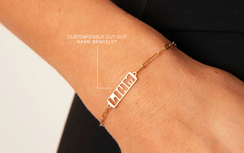 Customizable Cut-Out Name Bracelet