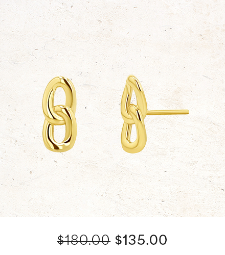 Cuban Curb Link Stud Earrings