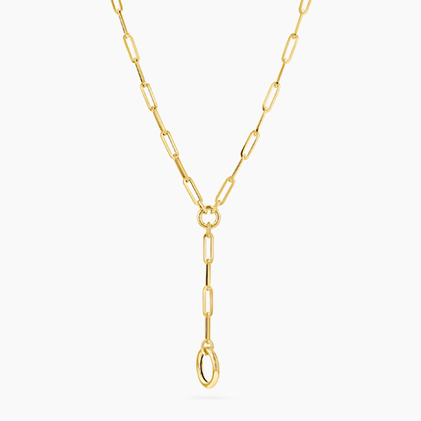 Paperclip Loop Charm Necklace Y Chain