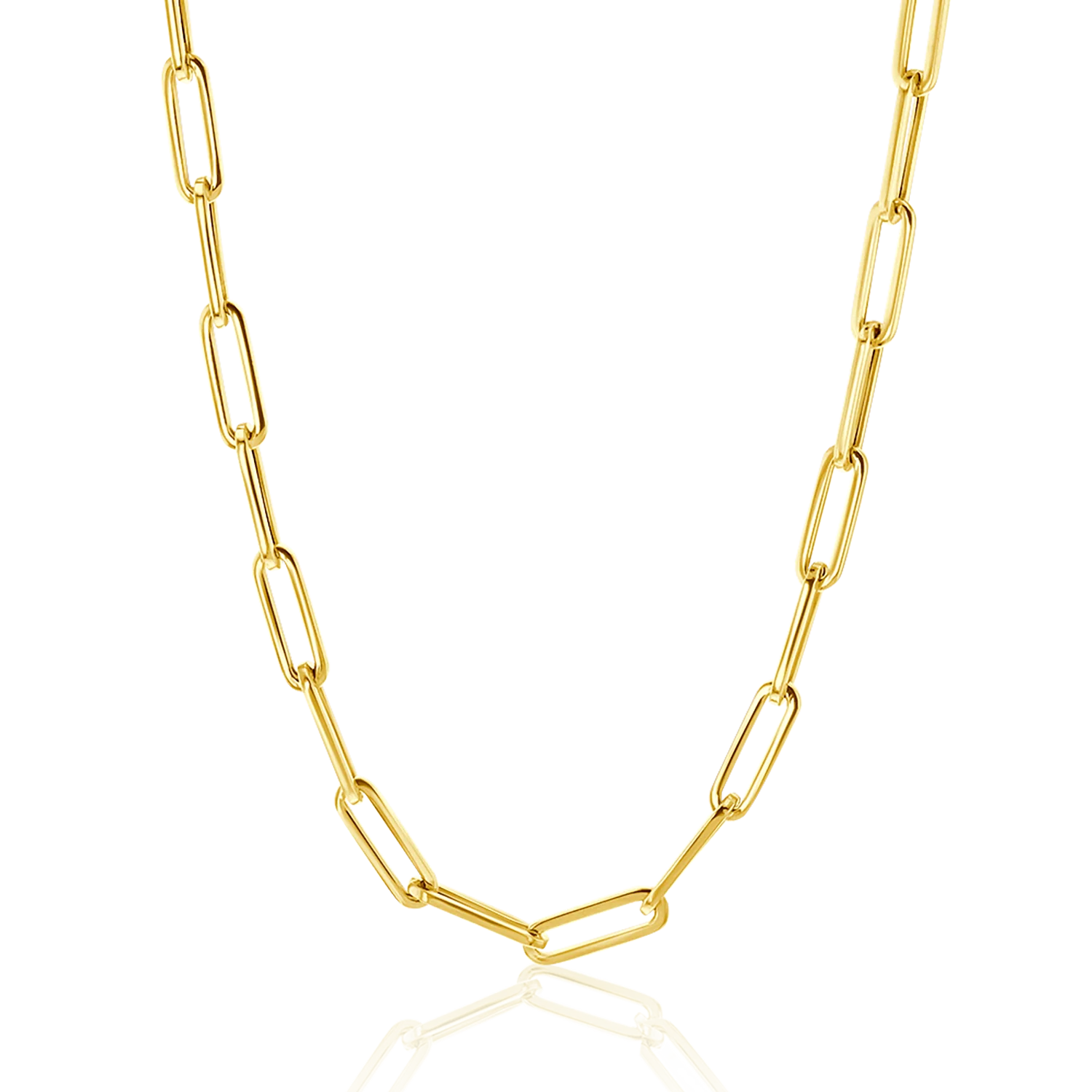Image of 14K Large Paper Clip Chain Necklace