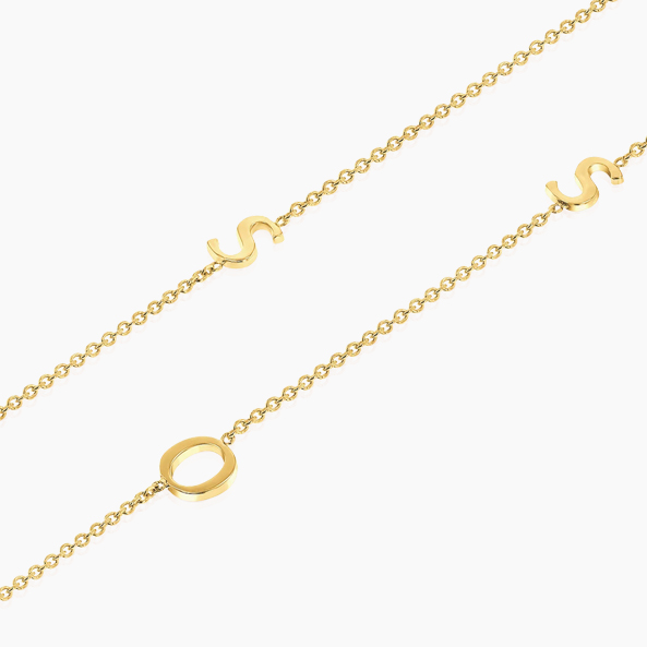 ASYMMETRICAL MULTI INITIAL NECKLACE