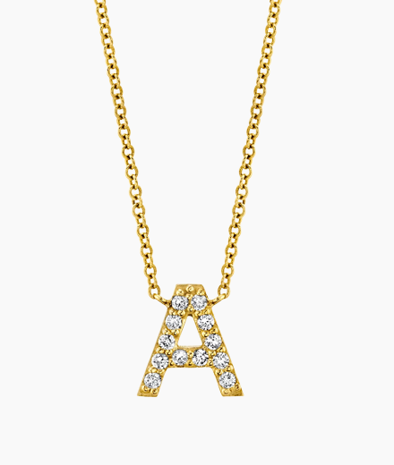 Diamond Pave Letter Necklace