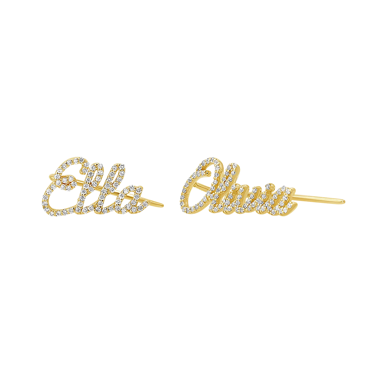 Image of Diamond Personalized Name Ear Crawler