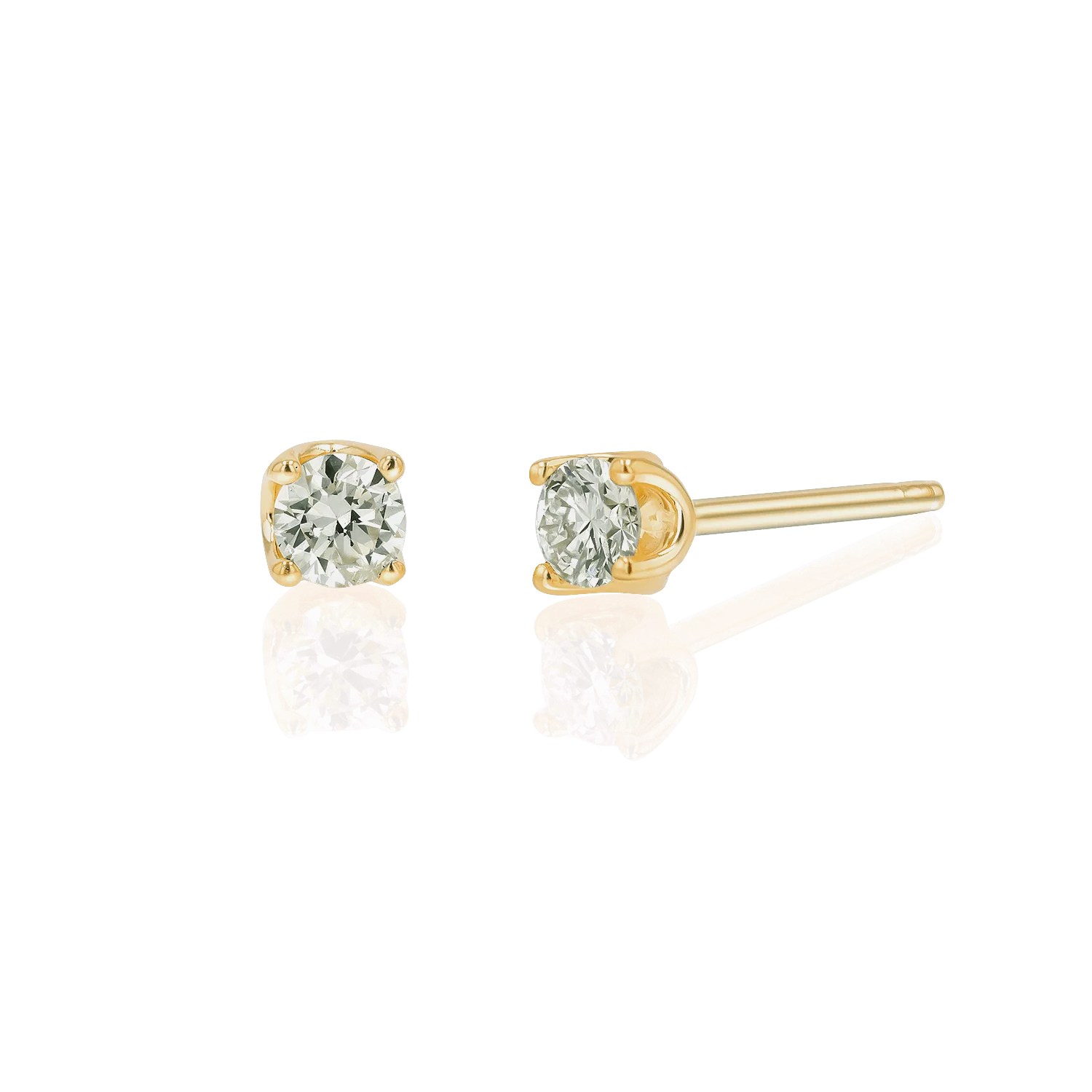 Image of 14K Gold Solitaire Studs