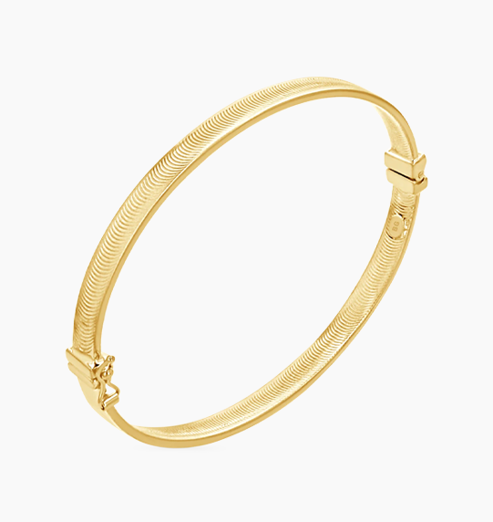 Wide Crescent Cut Bangle (5mm)