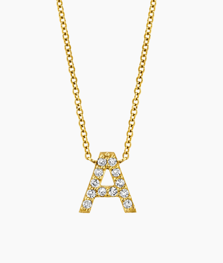Diamond Pave Letter Necklace