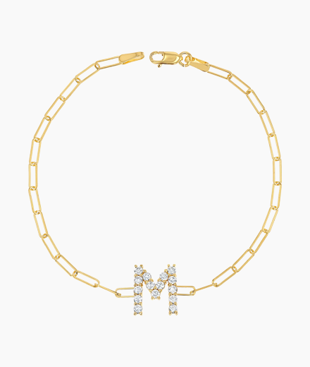 Grand Initial Paper Clip Bracelet
