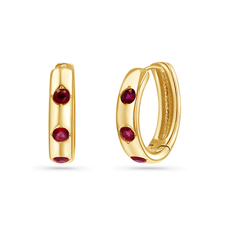 Ruby Glimmer Gemstone Huggies