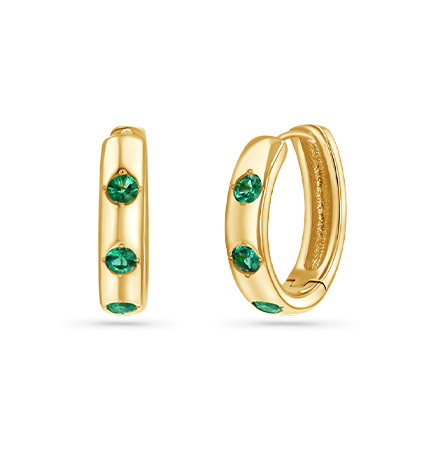 Emerald Glimmer Gemstone Huggies