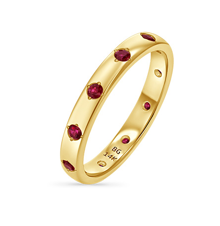 Ruby Glimmer Gemstone Band Ring