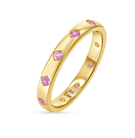 Pink Sapphire Glimmer Gemstone Band Ring