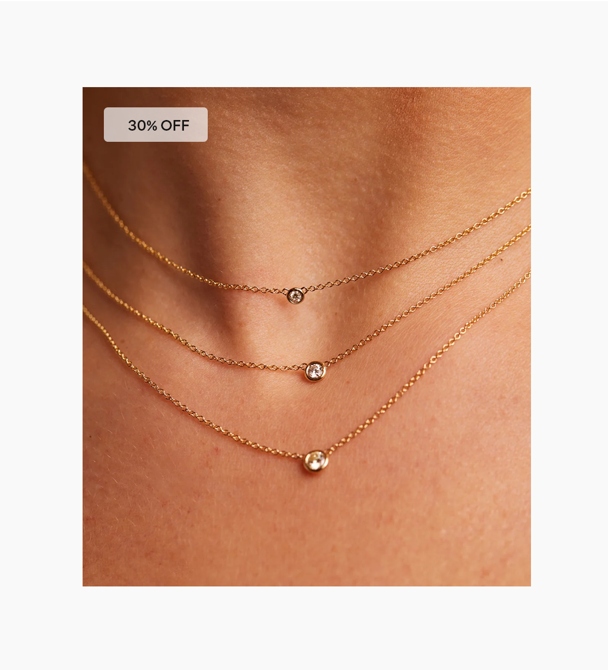 30% OFF DIAMOND SOLITAIRE BEZEL NECKLACE