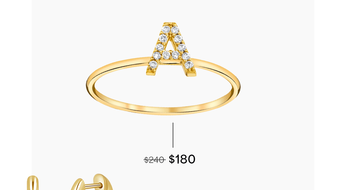 Diamond Pave Letter Ring