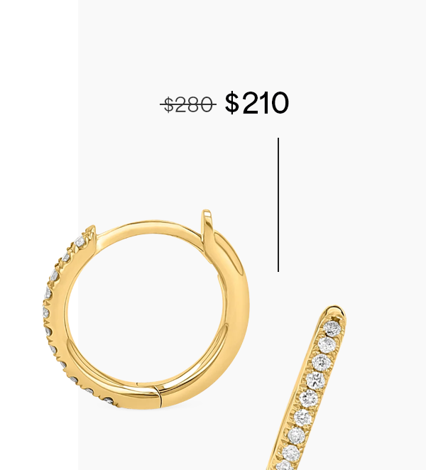 Diamond Huggie Hoop Earrings