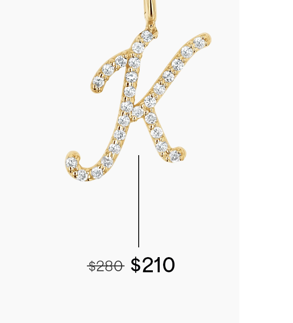 Diamond Script Letter Charm