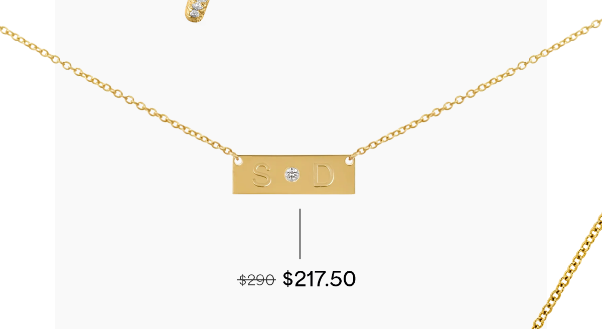Diamond Letter Nameplate Necklace