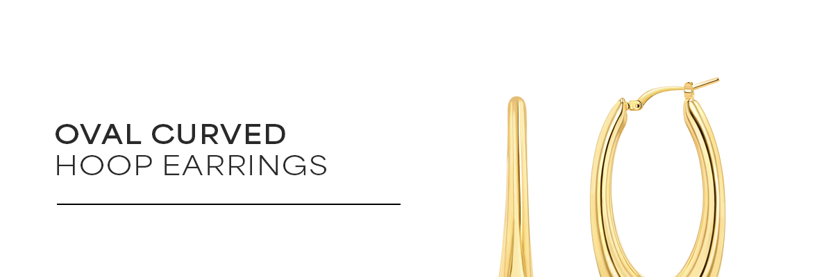 Oval Curved Hoop Earrings