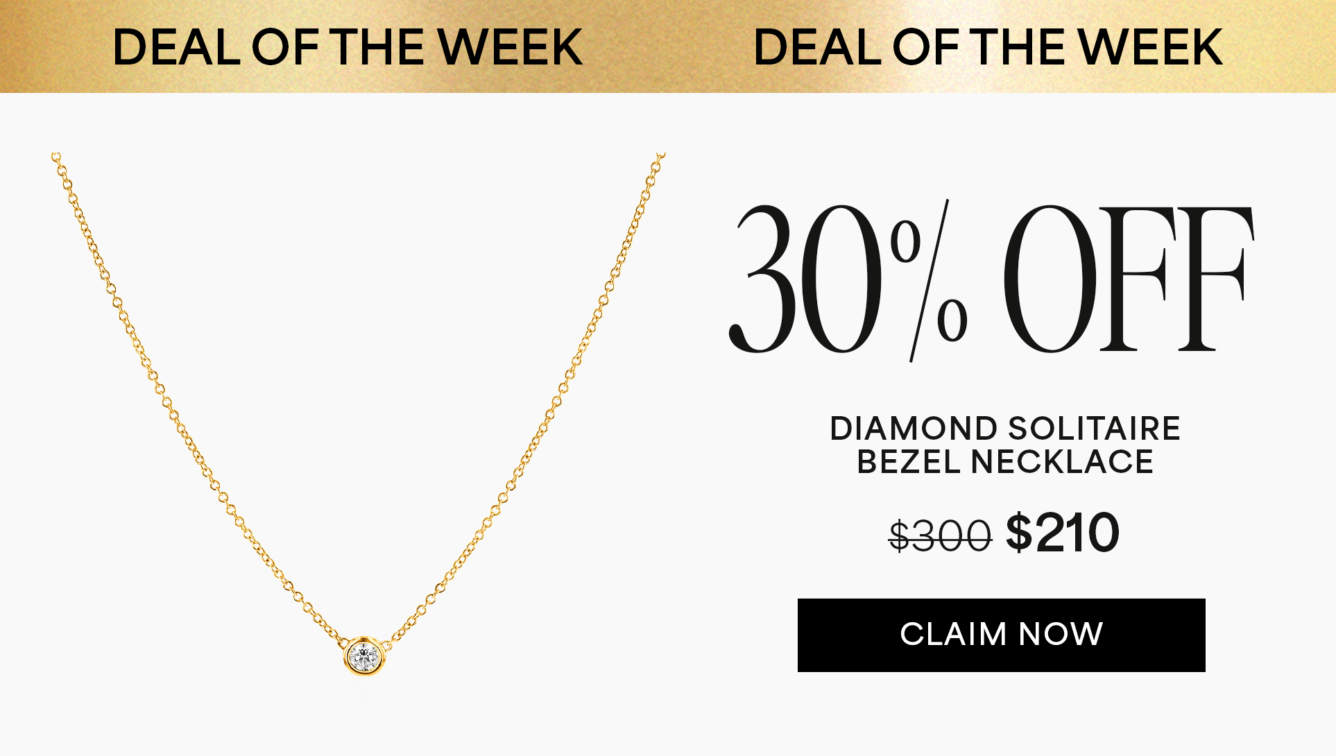 30% OFF Diamond Solitaire Bezel Necklace