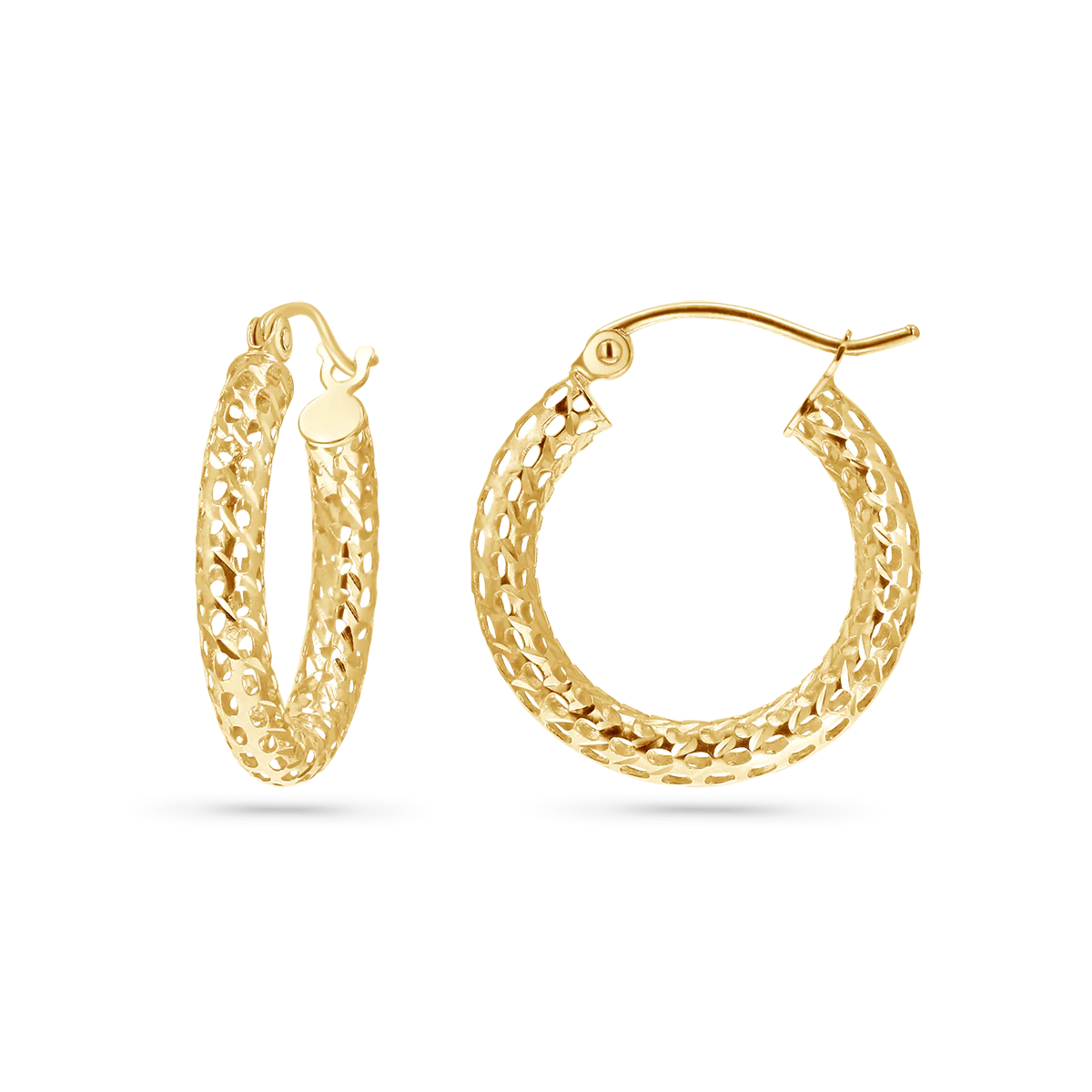 Image of Mesh Diamond Cut Hoops