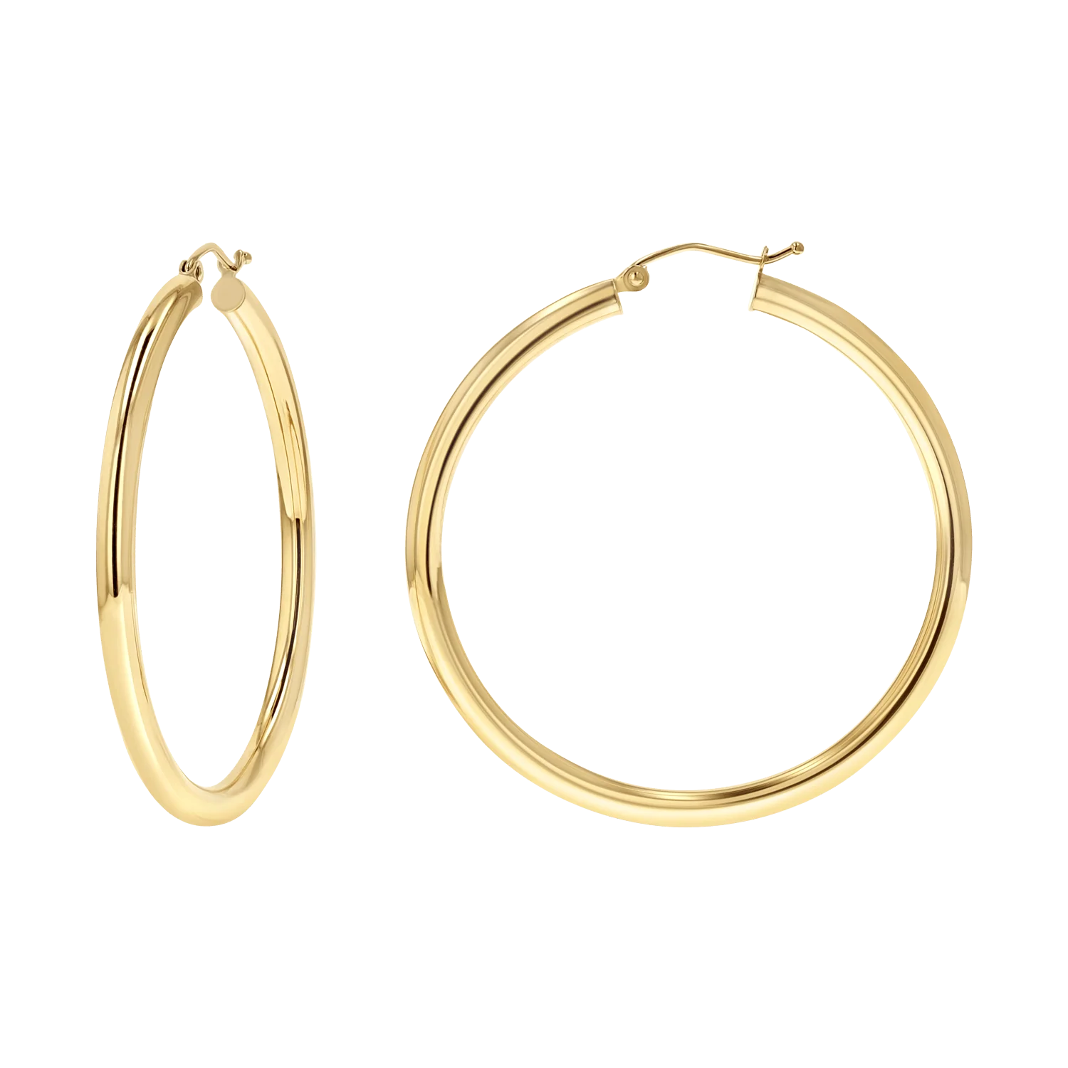 Image of 3mm Gold Tube Hoop Earrings
